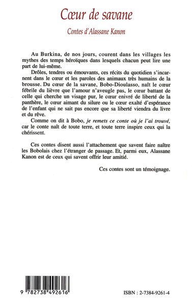 CUR DE SAVANE, Contes d'Alassane Kanon (9782738492616-back-cover)