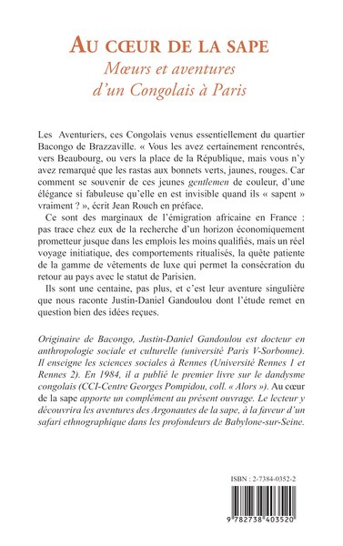 Au coeur de la sape, Moeurs et aventures de Congolais à Paris (9782738403520-back-cover)