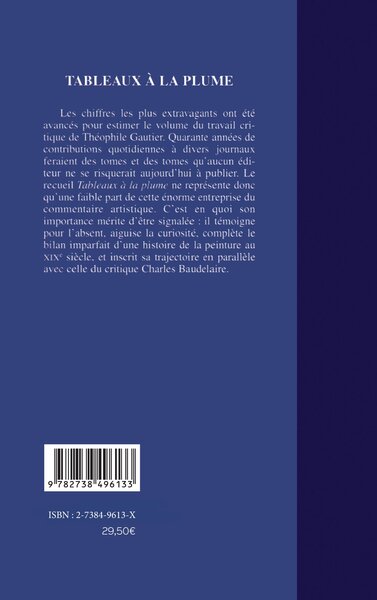 Beaux arts, TABLEAUX À LA PLUME (9782738496133-back-cover)