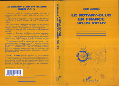 Le Rotary-club en France sous Vichy (9782738441775-front-cover)