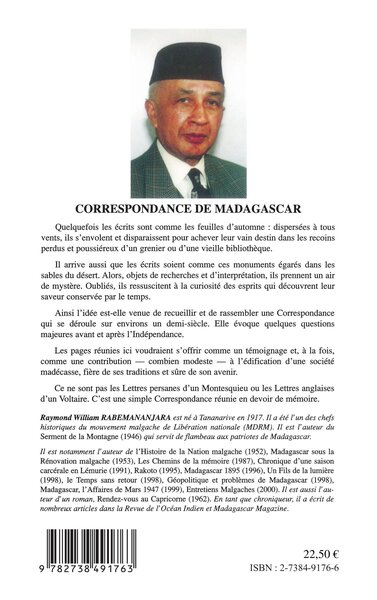 CORRESPONDANCE DE MADAGASCAR 1950-1999, Tome 2 (9782738491763-back-cover)