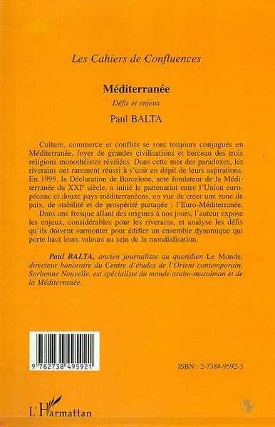 MÉDITERRANÉE, Défis et enjeux (9782738495921-back-cover)