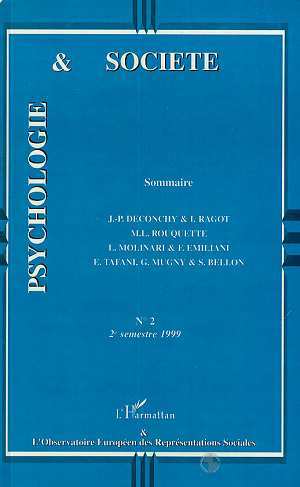 Psychologie et Société, PSYCHOLOGIE ET SOCIÉTÉ N° 2 (9782738487285-front-cover)