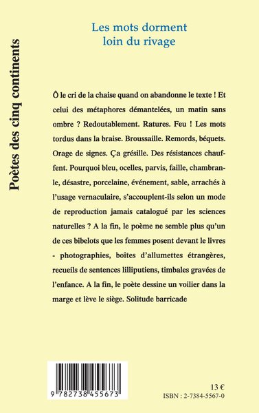 Les mots dorment loin du rivage (9782738455673-back-cover)