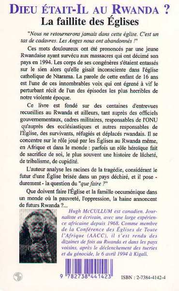 Dieu était-il au Rwanda ?, La faillite des Eglises (9782738441423-back-cover)