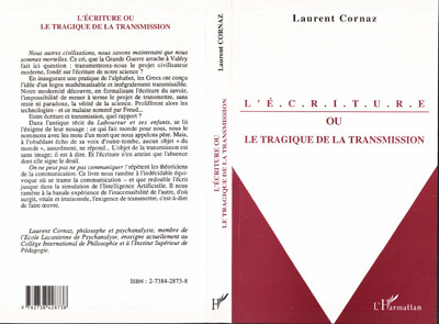 L'écriture ou le tragique de la transmission (9782738428738-front-cover)