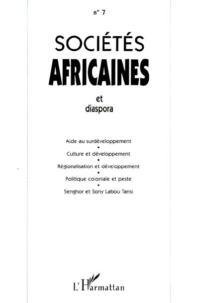 Sociétés Africaines et Diaspora, SOCIÉTÉS AFRICAINES ET DIASPORA N°7 (9782738462695-front-cover)