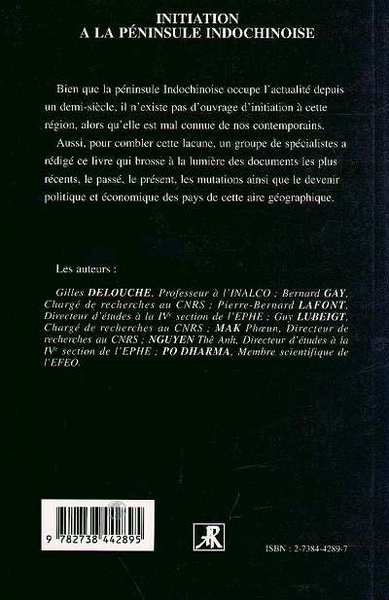 Initiation à la péninsule Indochinoise (9782738442895-back-cover)