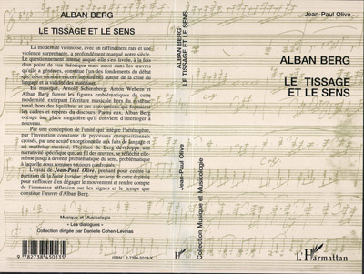 ALBAN BERG LE TISSAGE ET LE SENS (9782738450135-front-cover)