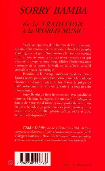 Sorry Bamba, De la tradition à la world music (9782738445179-back-cover)