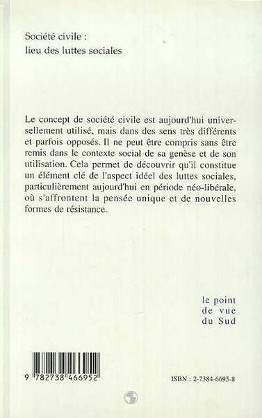 Société civile : lieu des luttes sociales, Cahier n°1 (9782738466952-back-cover)