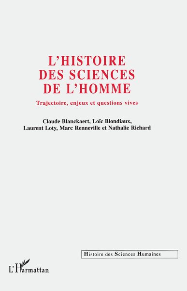 HISTOIRE DES SCIENCES DE L'HOMME, Trajectoires, enjeux et questions vives (9782738483218-front-cover)