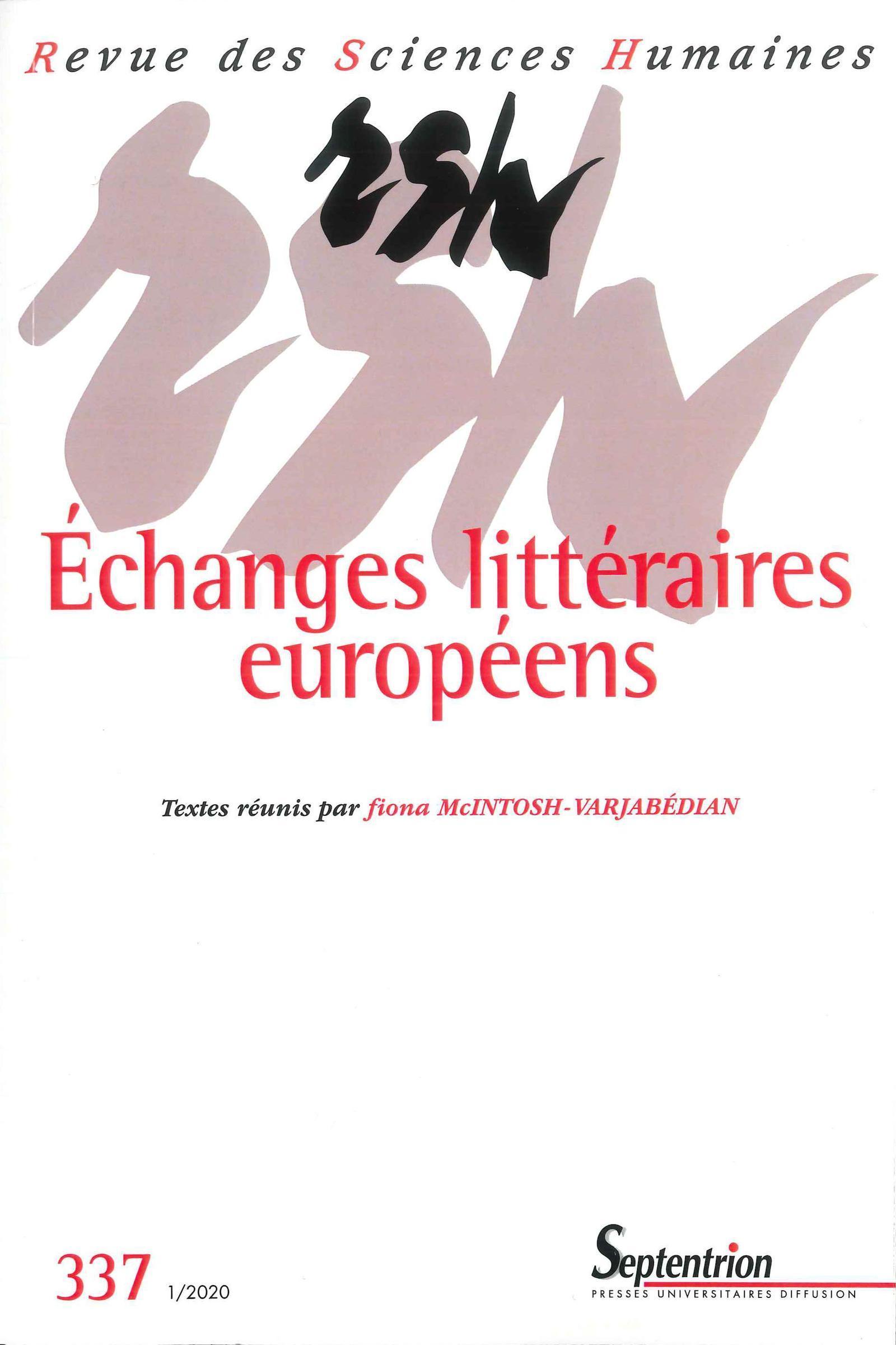 Revue des Sciences Humaines, n°337/janvier-mars 2020, Histoire de la littérature européenne (9782913761841-front-cover)