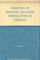 Maximes et pensées (9782850552281-front-cover)