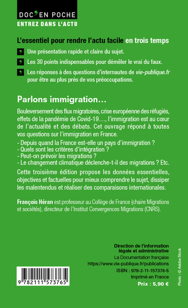 Parlons immigration en 30 questions, 3e édition (9782111573765-back-cover)