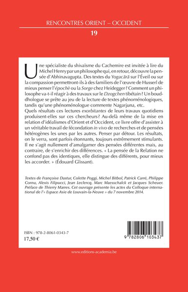 IDEALISMES D'ORIENT ET D'OCCIDENT (9782806103437-back-cover)