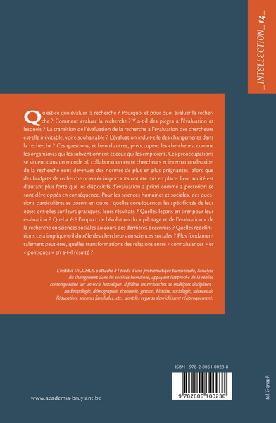 L'évaluation de la recherche en sciences humaines et sociales, Regards de chercheurs (9782806100238-back-cover)