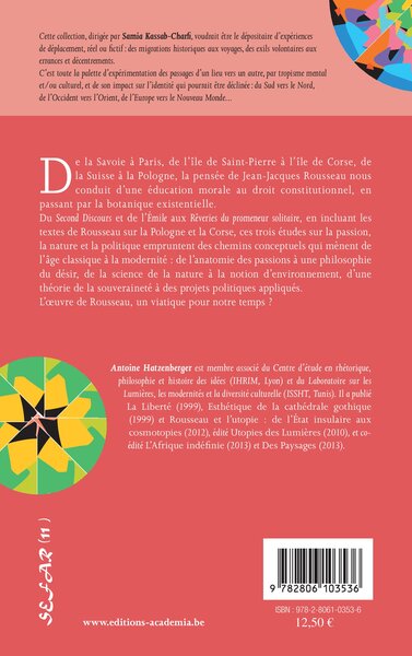 Passion, nature, politique., Trois études sur Rousseau (9782806103536-back-cover)