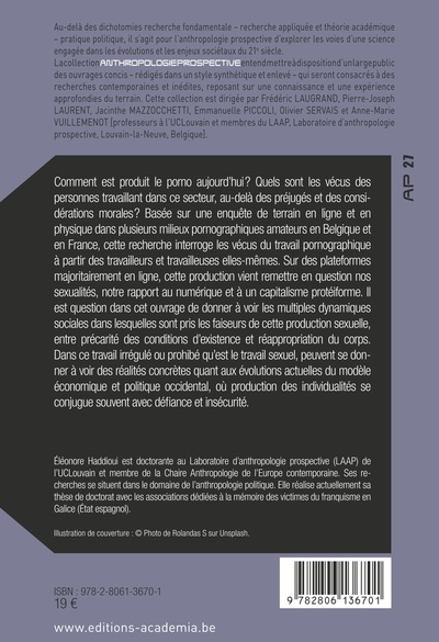 Le sexe précaire, Ethnographie en milieu porno amateur francophone (9782806136701-back-cover)