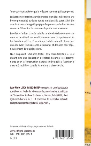 L'éducation prénatale naturelle, Socle du développement national (9782806105974-back-cover)