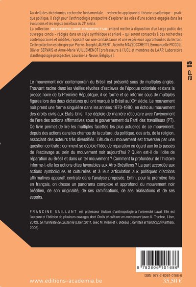 Le mouvement noir au Brésil (2000-2010), Réparations, droits et citoyenneté (9782806101686-back-cover)