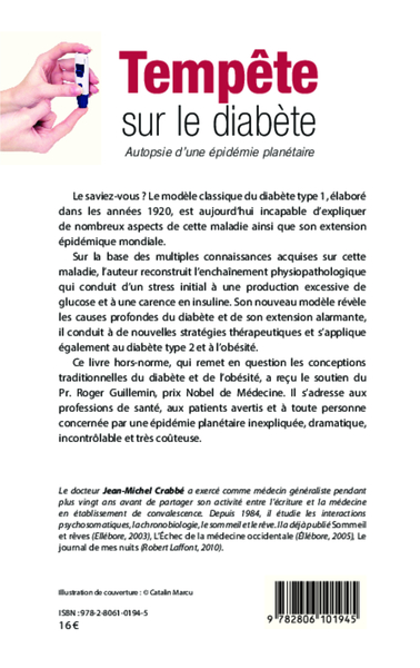 Tempête sur le diabète, Autopsie d'une épidémie planétaire (9782806101945-back-cover)