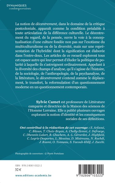 Décentrement et travail de la culture (9782806103222-back-cover)