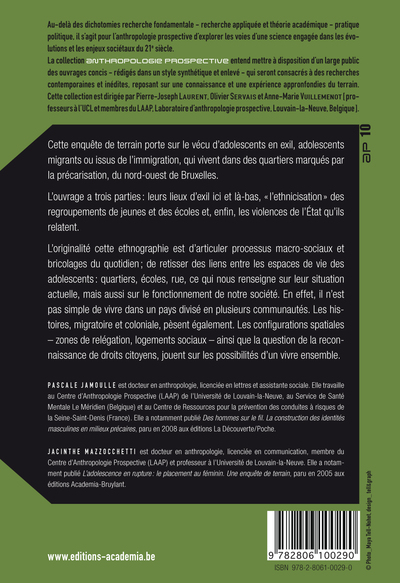 Adolescences en exil (9782806100290-back-cover)