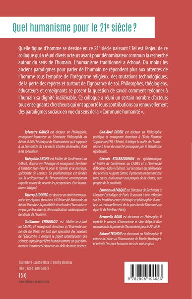 Quel humanisme pour le 21e siècle?, Colloque interdisciplinaire (9782806104083-back-cover)