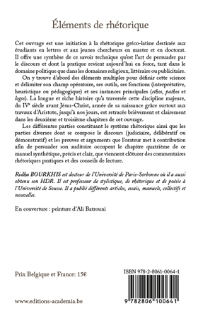 Eléments de rhétorique (9782806100641-back-cover)