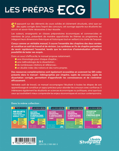 Économie, sociologie, histoire du monde contemporain 2026-2027, 1re et 2e années (9782749558615-back-cover)
