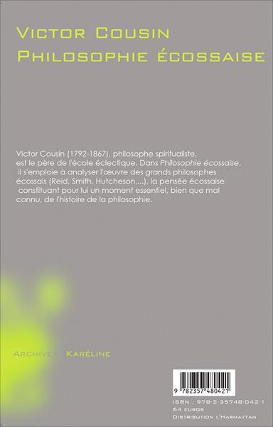 Philosophie écossaise (9782357480421-back-cover)