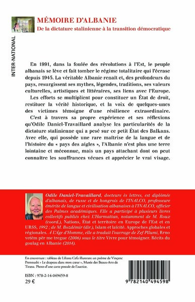 Mémoire d'Albanie, De la dictature stalinienne à la transition démocratique (9782140494598-back-cover)