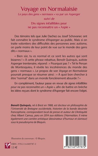 Voyage en Normalaisie, Le pays des gens "normaux" vu par un Asperger suivi de Dix signes infaillibles pour ne pas reconnaître un (9782140497872-back-cover)