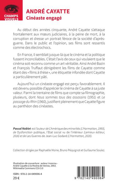 André Cayatte, Cinéaste engégé (9782140490064-back-cover)