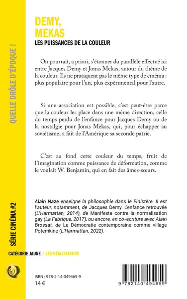 Demy, Mekas, Les puissances de la couleur (9782140494659-back-cover)