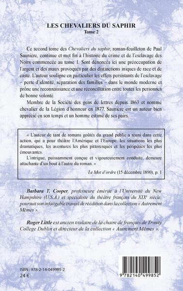 Chevaliers du saphir Tome 2 (9782140499852-back-cover)