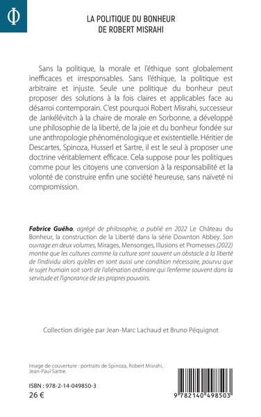 La politique du bonheur de Robert Misrahi (9782140498503-back-cover)