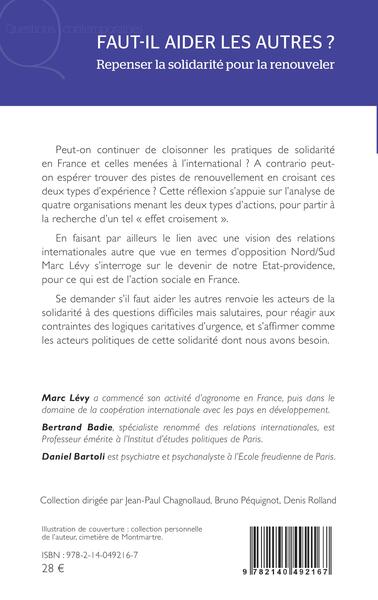 Faut-il aider les autres ?, Repenser la solidarité pour la renouveler (9782140492167-back-cover)