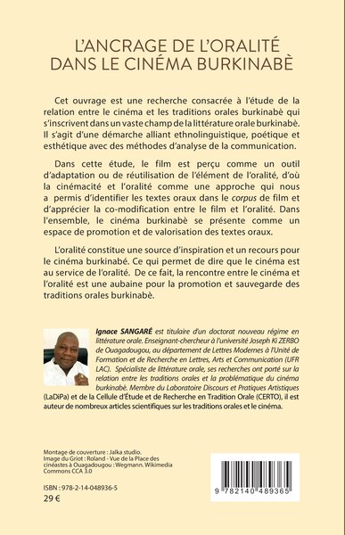 L'ancrage de l'oralité dans le cinéma burkinabè (9782140489365-back-cover)