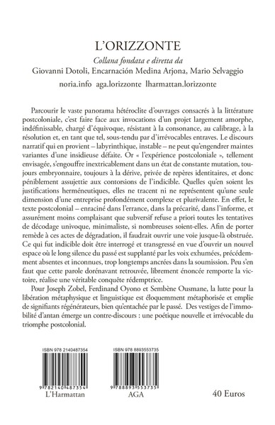 Ecriture, différence et recalibrage, Pour une nouvelle pathologie du discours postcolonial (9782140487354-back-cover)