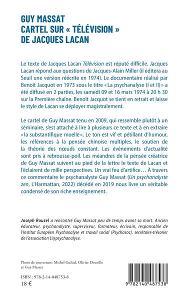 Guy Massat, Cartel sur "Télévision" de Jacques Lacan (9782140487538-back-cover)