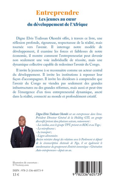 Entreprendre, Les jeunes au cœur du développement de l’Afrique (9782336605739-back-cover)