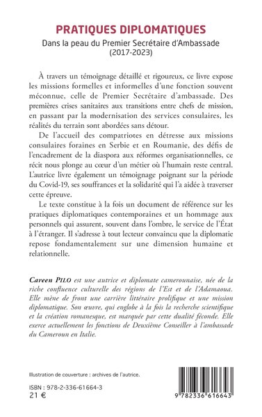 Pratiques diplomatiques, Dans la peau du Premier Secrétaire d’Ambassade (2017-2023) (9782336616643-back-cover)