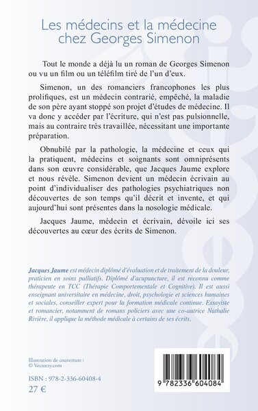 Les médecins et la médecine chez Georges Simenon (9782336604084-back-cover)