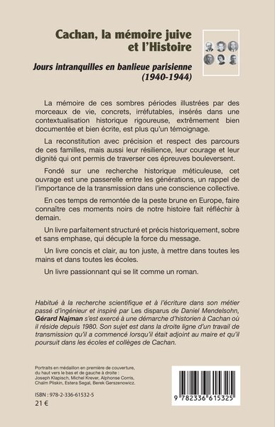 Cachan, la mémoire juive et l’Histoire, Jours intranquilles en banlieue parisienne (1940-1944) (9782336615325-back-cover)