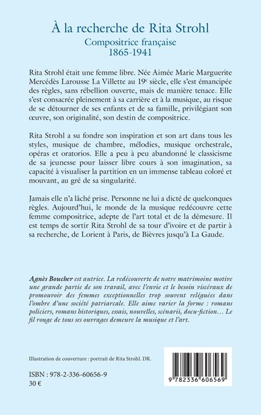 À la recherche de Rita Strohl, Compositrice française 1865-1941 (9782336606569-back-cover)