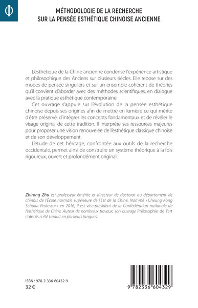 Méthodologie de la recherche sur la pensée esthétique chinoise ancienne (9782336604329-back-cover)