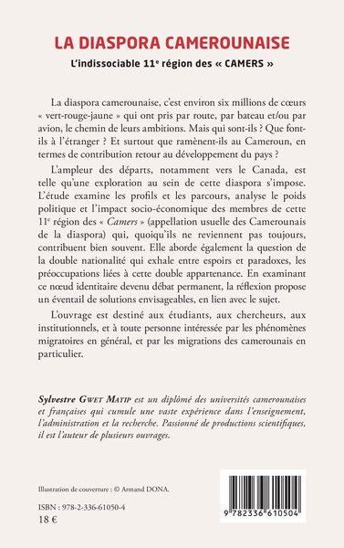 La diaspora camerounaise, L’indissociable 11e région des « CAMERS » (9782336610504-back-cover)