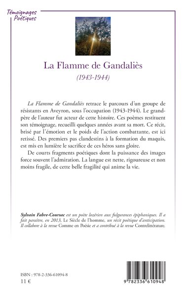 La Flamme de Gandaliès, (1943-1944) (9782336610948-back-cover)